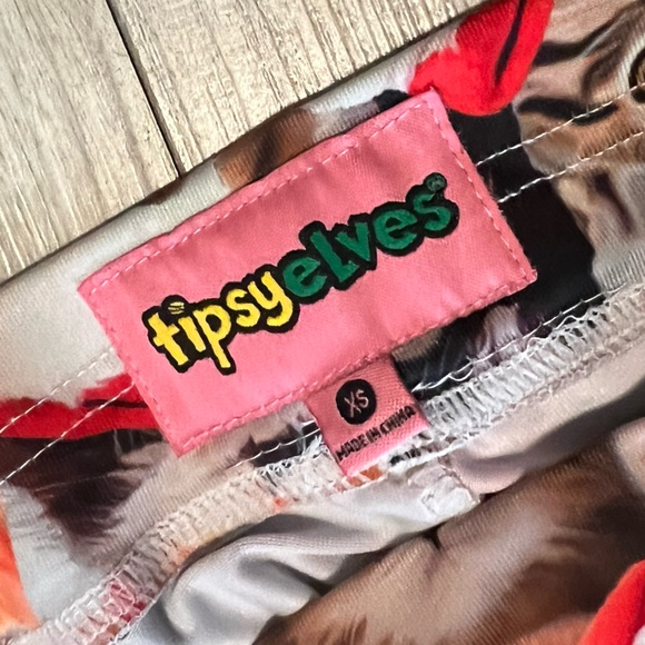 Tipsy elves angry cat Christmas leggings xs - Picture 3 of 3